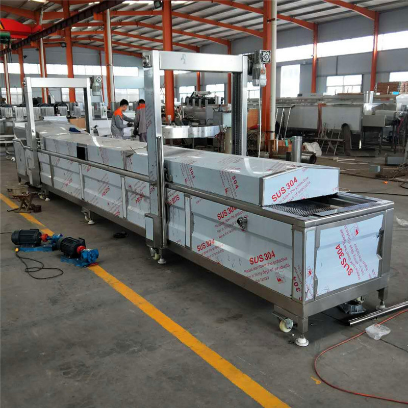Food processing production line.-Industrial French fries continuous frying machine snacks fryer